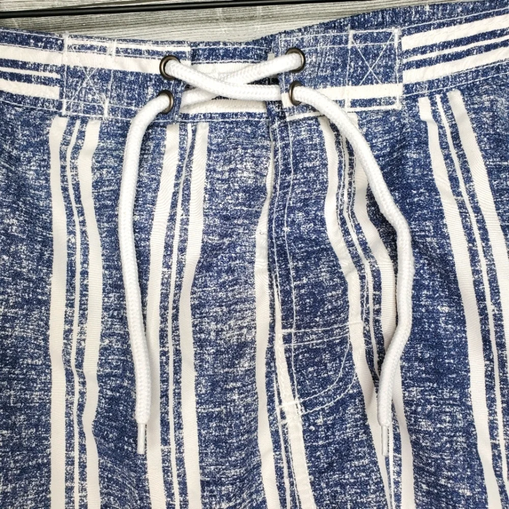 Trunks Surf & Swim Co Blue Striped Swim Trunks Size Small